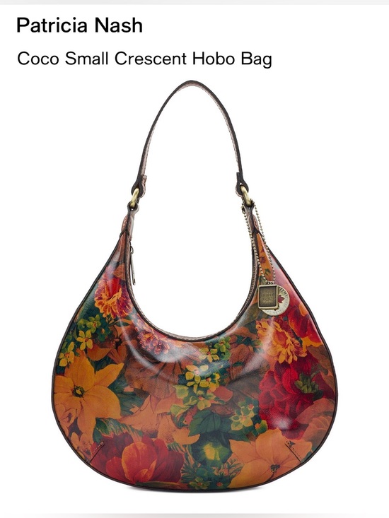 Patricia Nash Handbags - Patricia Nash Coco Crescent Hobo Bag. Multi/Tan.